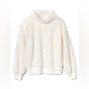 GAP Medium Sherpa Drop Sleeve Sweater EUC Plush Cozy Warm Pullover Top